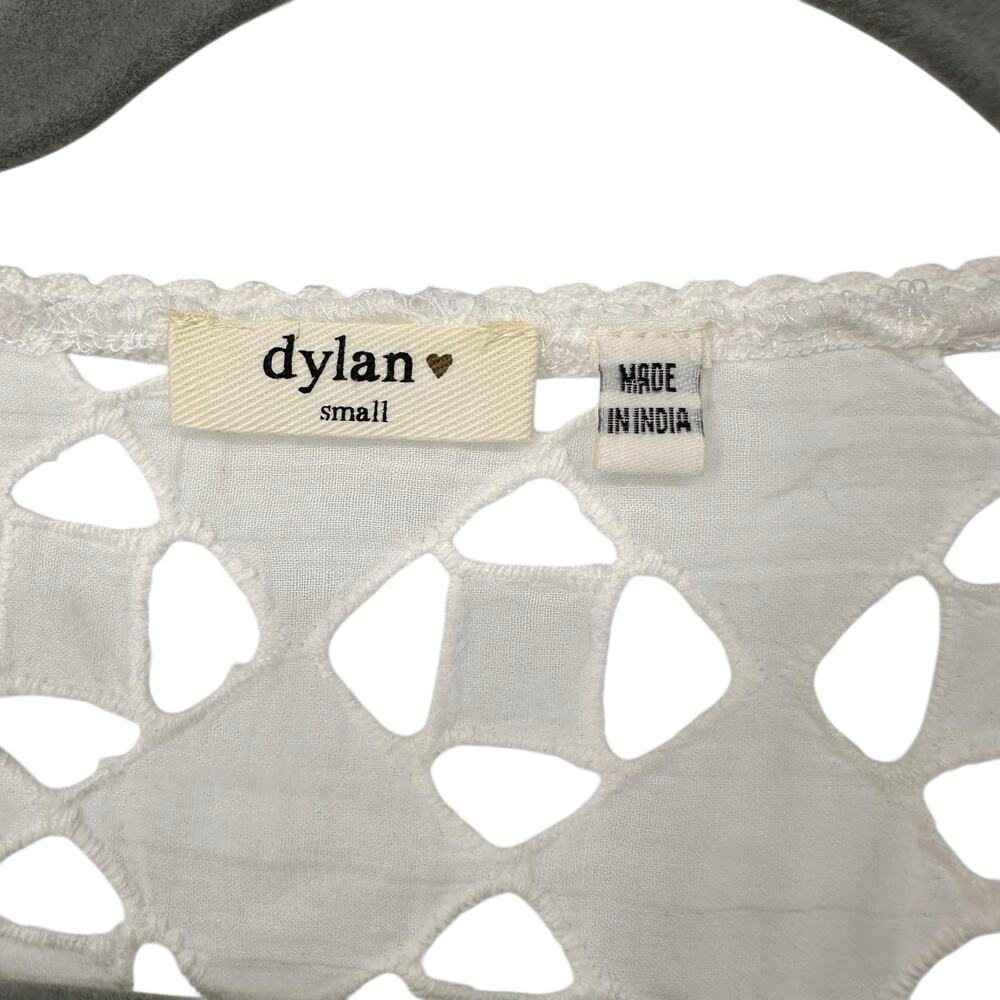 Dylan White Eyelet Lace ShortSleeve Blouse Sz Small - Picture 5 of 6